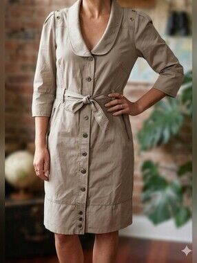 Firetrap Safari-style Shirt Dress / Sz S / Olive green